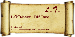Löwbeer Tímea névjegykártya